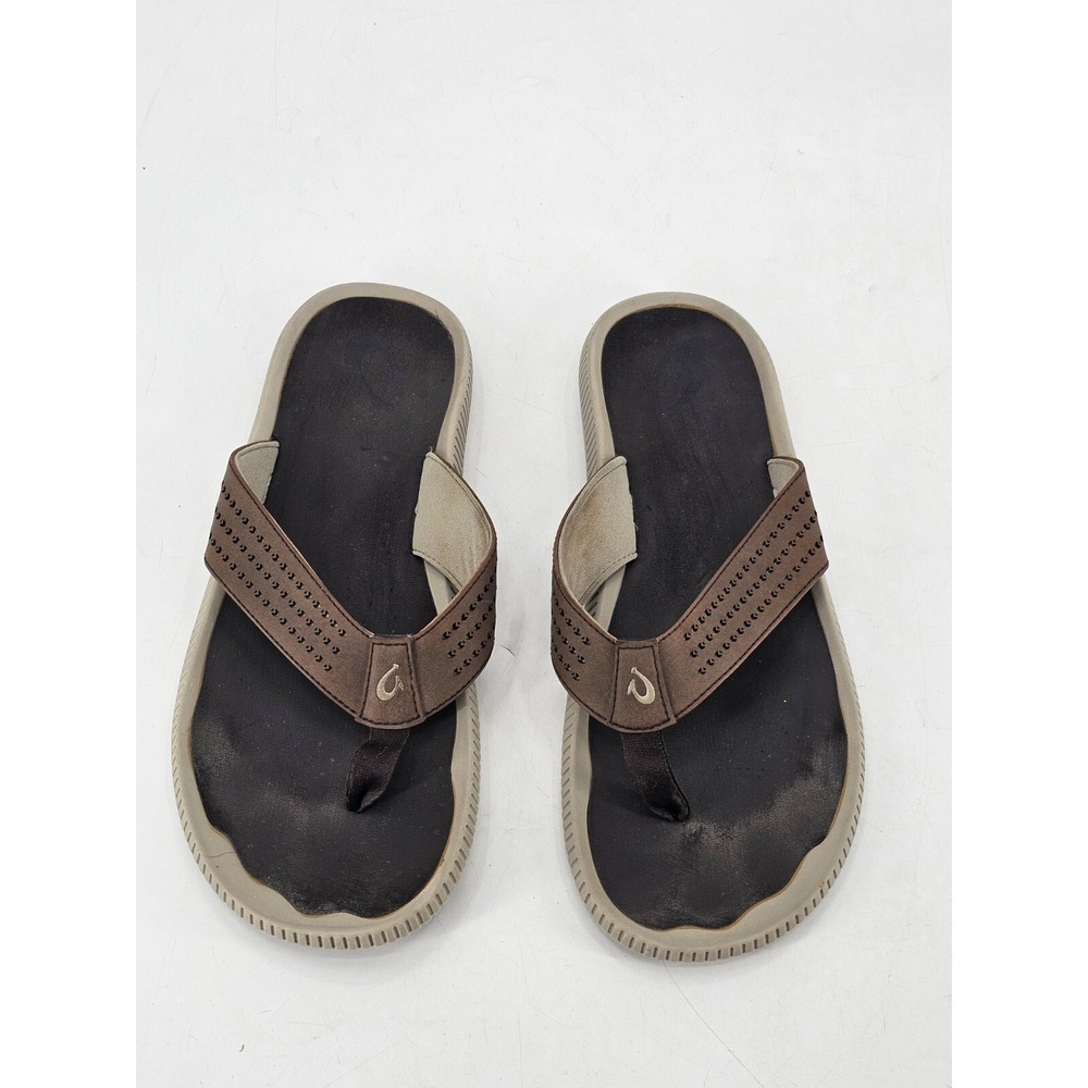 Olukai Ulele Men's‎ Beach Flip Flops Sandals Stone Size 13 M EU 46